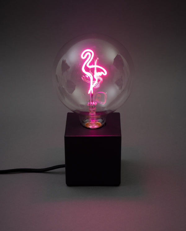 Pink Flamingo LED Message in a Bulb Table Set