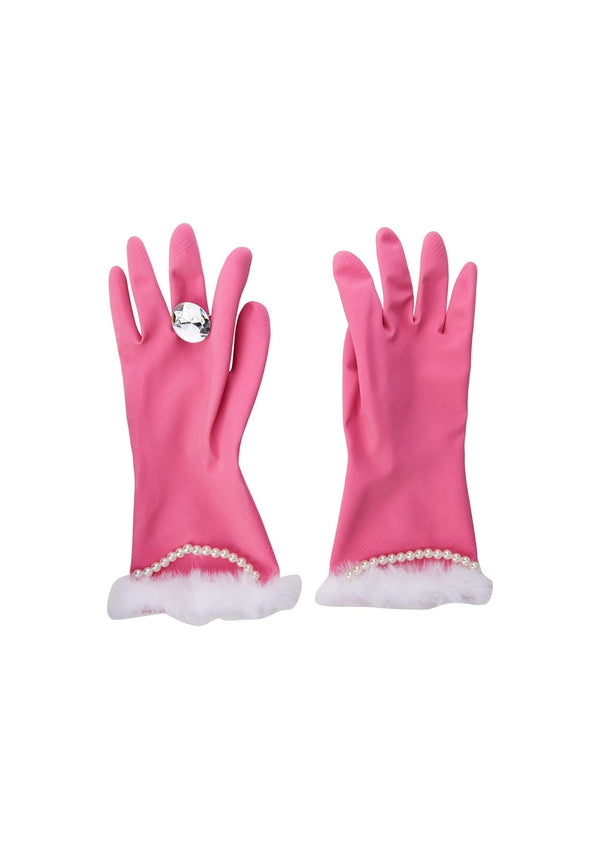 Pink & Pearly Glamorous Pink Washing-Up Gloves