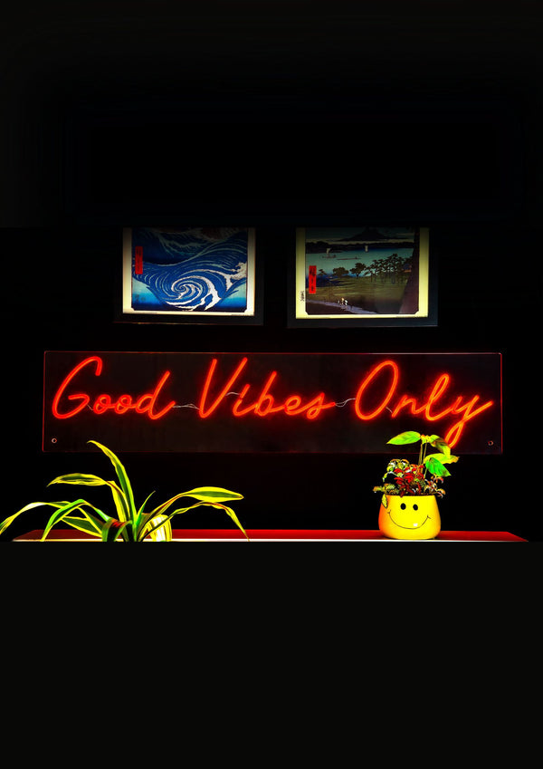 Red Good Vibes Only LED Neon Sign