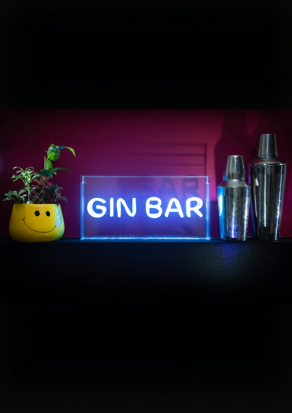Blue Gin Bar Neon LED Acrylic Lightbox