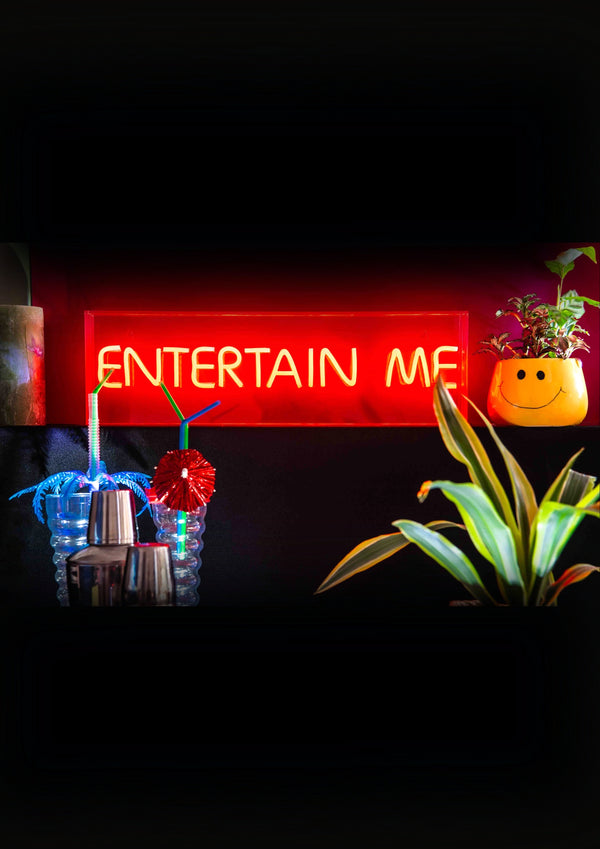 Entertain Me Neon LED Acrylic Lightbox