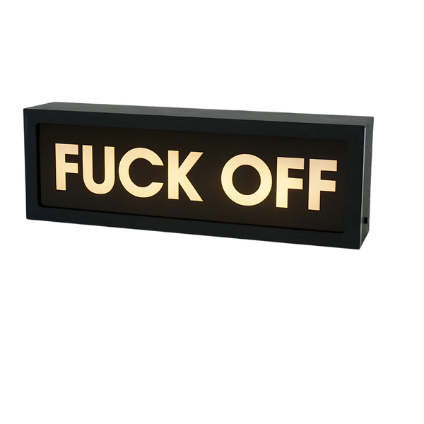 Black Fuck Off LED Lightbox – Fun, Versatile lighting For home, office. Make your space truly yours.
