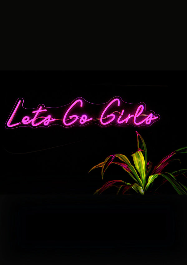 Pink Let's Go Girls Neon Sign