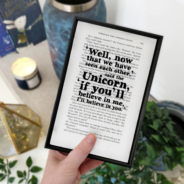 Book Page Print: I'll Believe in You (Alice in The Wonderland)