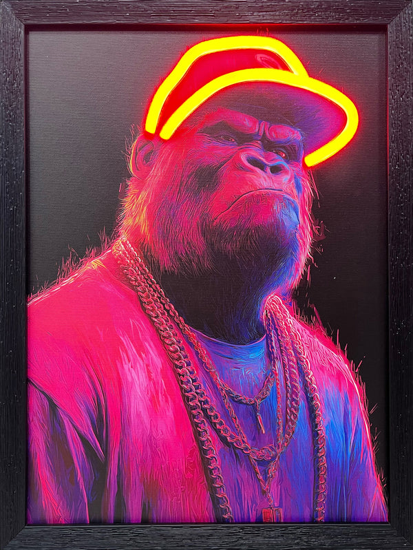 LED Neon Framed Wall Art – Gorilla