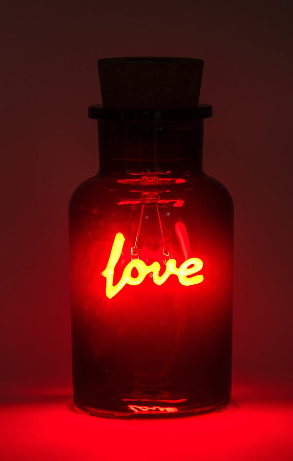 Love Neon Light in Glass Bottle