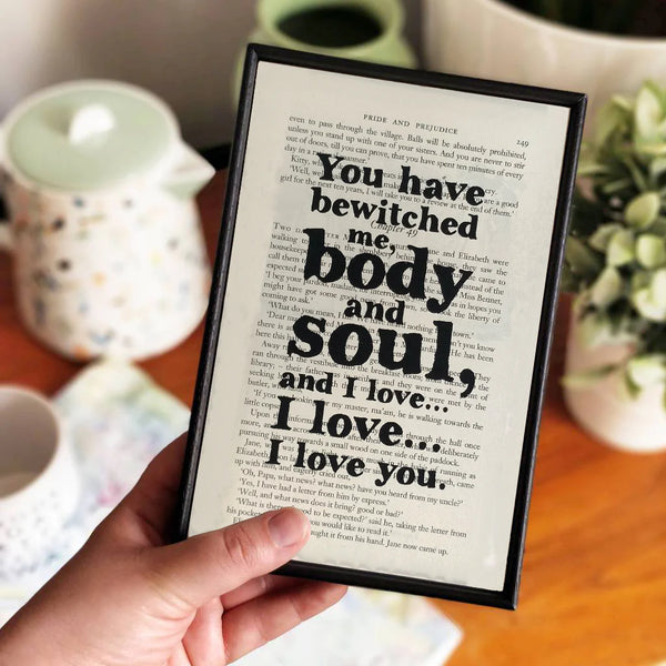 Book Page Print: You have bewitched me (Pride & Prejudice)