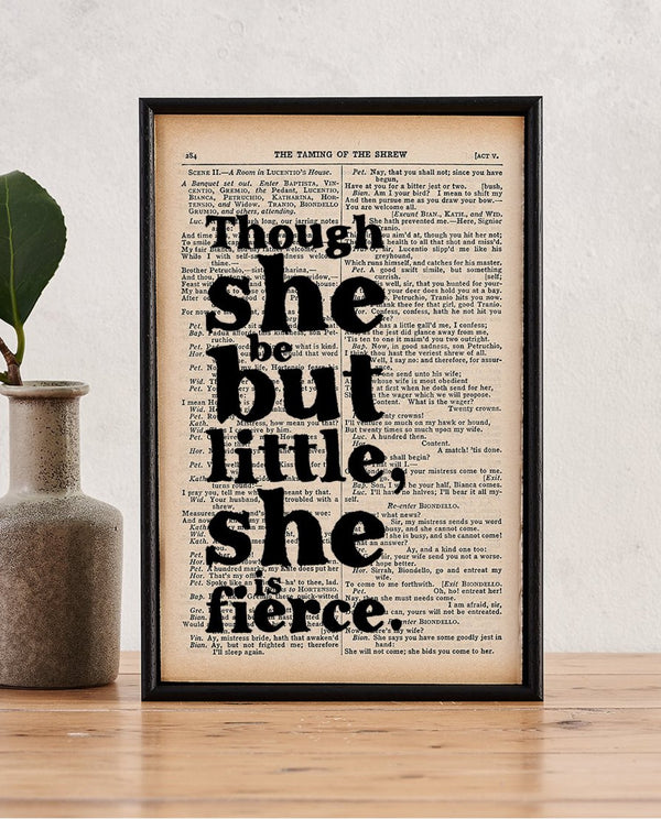 Book Page Print: Though She Be (Shakespeare) by Driftroom