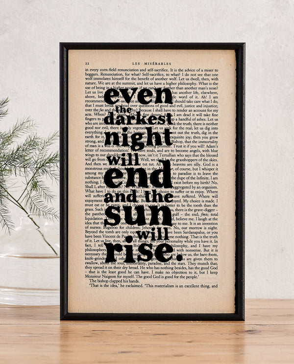 Book Page Print: Even The Darkest (Les Misérables) by Driftroom