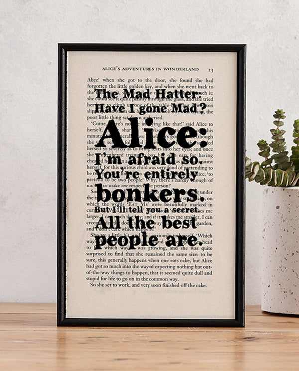 Book Page Print: Mad Hatter by Driftroom