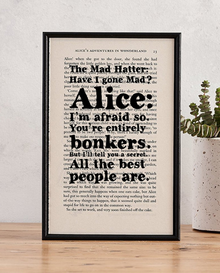 Book Page Print: Mad Hatter by Driftroom