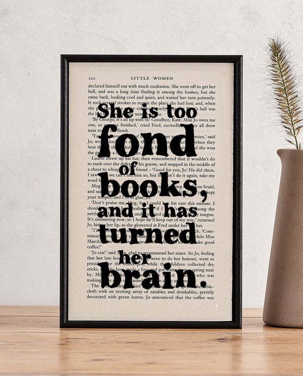 Book Page Print: She Too Fond (Little Women) by Driftroom