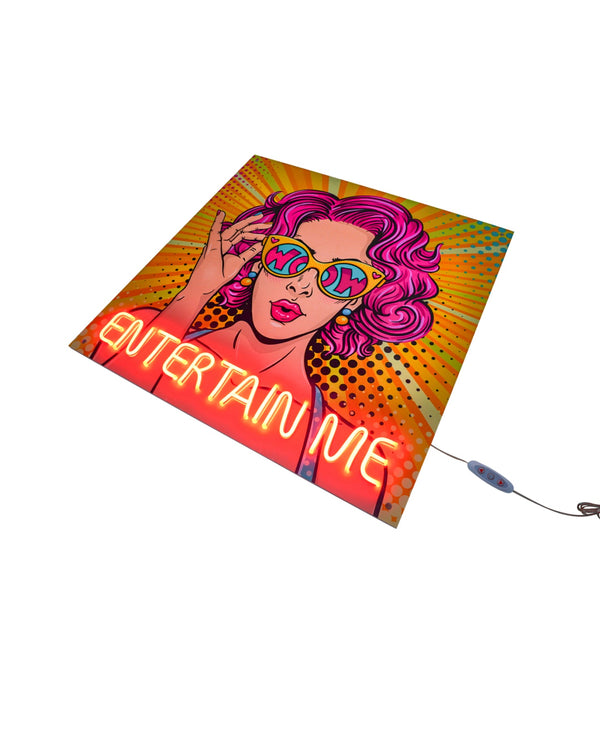 Entertain Me Neon Canvas Art