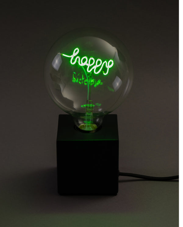 Green Happy LED Message In A Bulb