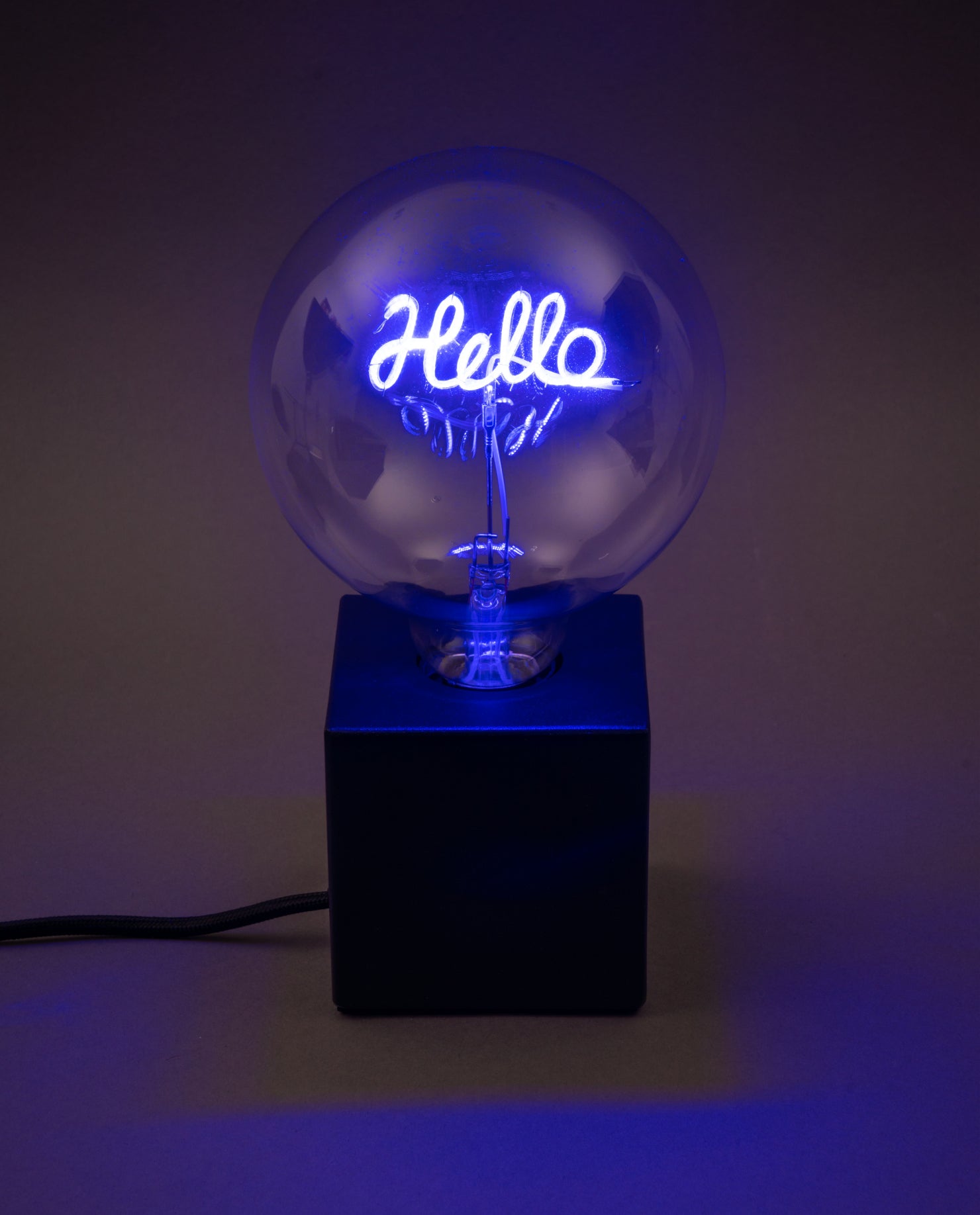 Blue Hello LED Message in A Bulb - LED Text Bulb | Driftroom ...