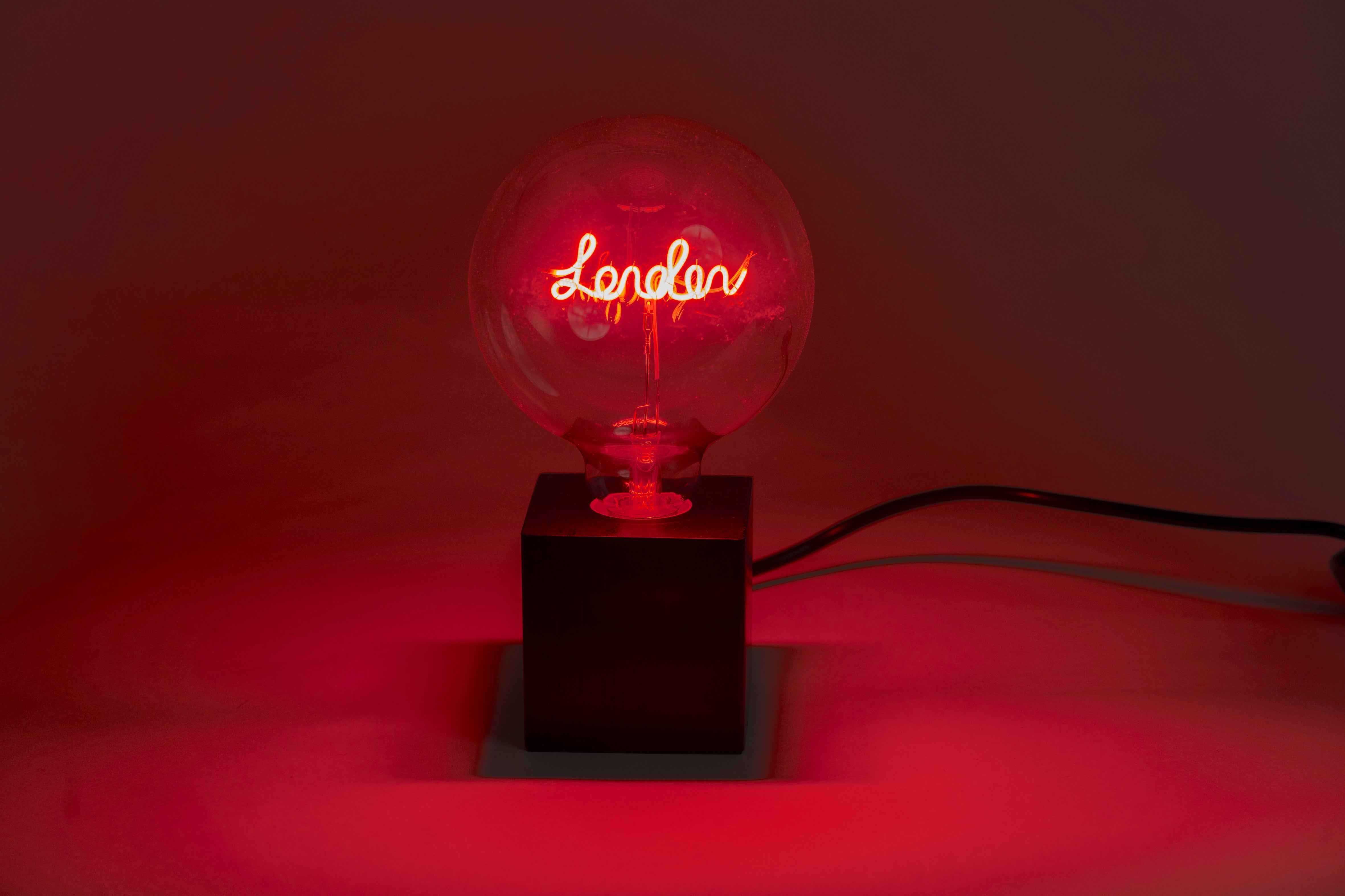 Red London LED Message in A Bulb - LED Text Bulb | Driftroom ...