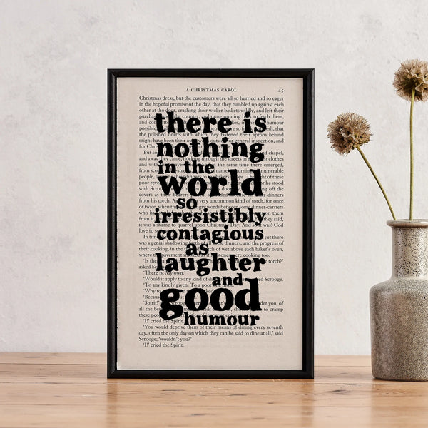 Book Page Print: Laugher and Good Humour (Charles Dickens)